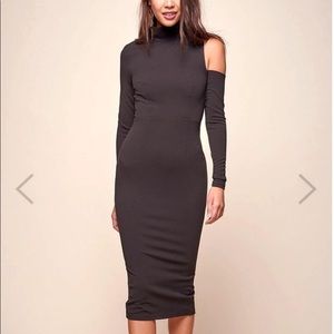 Sofie Asymmetrical Cut Out Turtle Neck Dress